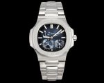 Patek Philippe Nautilus Cal.240PS 40mm Silver Stainless Steel Strap Blue Dial Watch